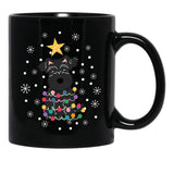 Black Miniature Schnauzer Christmas Tree Black Coffee Mug, Gift Coffee Mug - Black