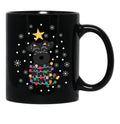 Black Miniature Schnauzer Christmas Tree Black Coffee Mug, Gift Coffee Mug - Black