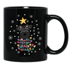 Black Miniature Schnauzer Christmas Tree Black Coffee Mug, Gift Coffee Mug - Black