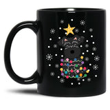 Black Miniature Schnauzer Christmas Tree Black Coffee Mug, Gift Coffee Mug - Black