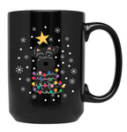 Black Miniature Schnauzer Christmas Tree Black Coffee Mug, Gift Coffee Mug