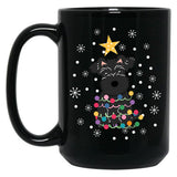 Black Miniature Schnauzer Christmas Tree Black Coffee Mug, Gift Coffee Mug