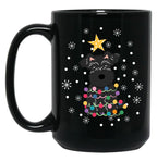 Black Miniature Schnauzer Christmas Tree Black Coffee Mug, Gift Coffee Mug