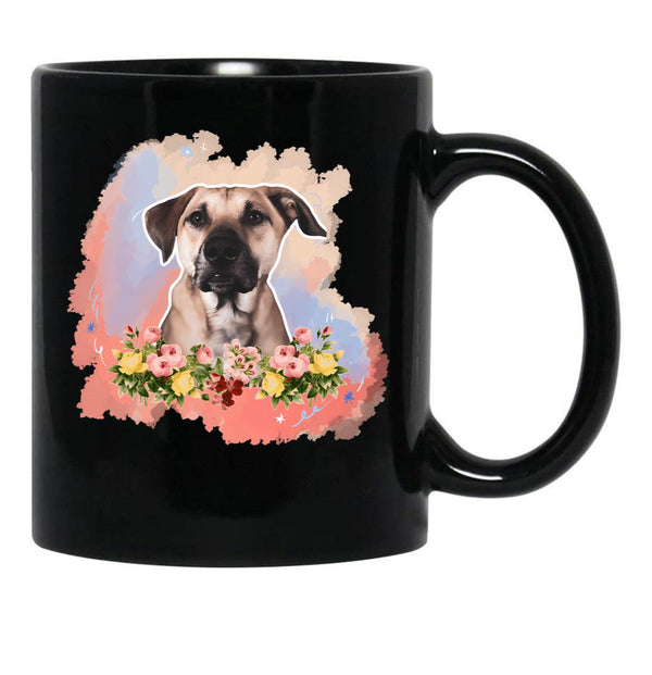 Black Mouth Cur Black Coffee Mug, Gift Coffee Mug - Black