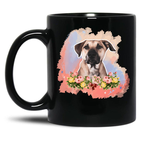 Black Mouth Cur Black Coffee Mug, Gift Coffee Mug - Black