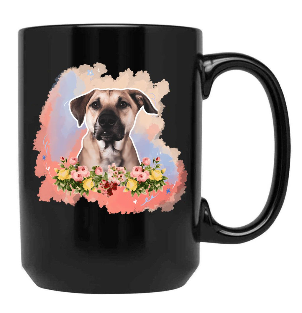 Black Mouth Cur Black Coffee Mug, Gift Coffee Mug