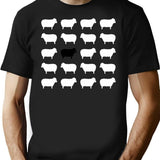 Black Sheep Sweater Pattern T-Shirt for Men & Women, T-Shirts Graphic Tee - Black
