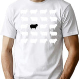 Black Sheep Sweater Pattern T-Shirt for Men & Women, T-Shirts Graphic Tee - White