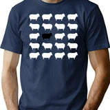 Black Sheep Sweater Pattern T-Shirt for Men & Women, T-Shirts Graphic Tee - Navy