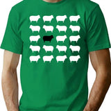 Black Sheep Sweater Pattern T-Shirt for Men & Women, T-Shirts Graphic Tee - Green
