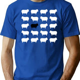 Black Sheep Sweater Pattern T-Shirt for Men & Women, T-Shirts Graphic Tee - Blue