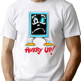 Blackboard Hurry Up Vintage T-Shirt for Men & Women, T-Shirts Graphic Tee - White