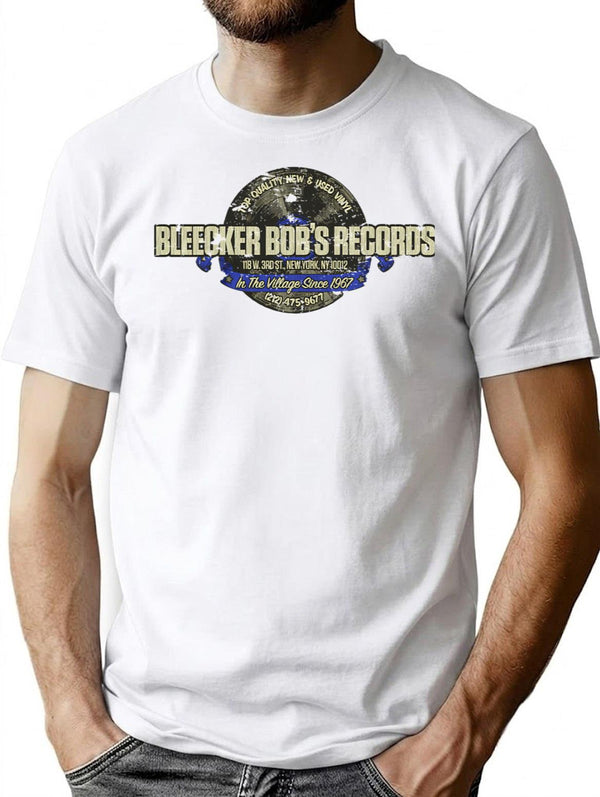 Bleecker Bob'S Records T-Shirt for Men & Women, T-Shirts Graphic Tee - White