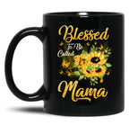 Blessed To Be Called Mama Sunflower Mothers Day Black Coffee Mug