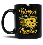 Blessed To Be Called Mamaw Sunflower Mothers Day Black Coffee Mug