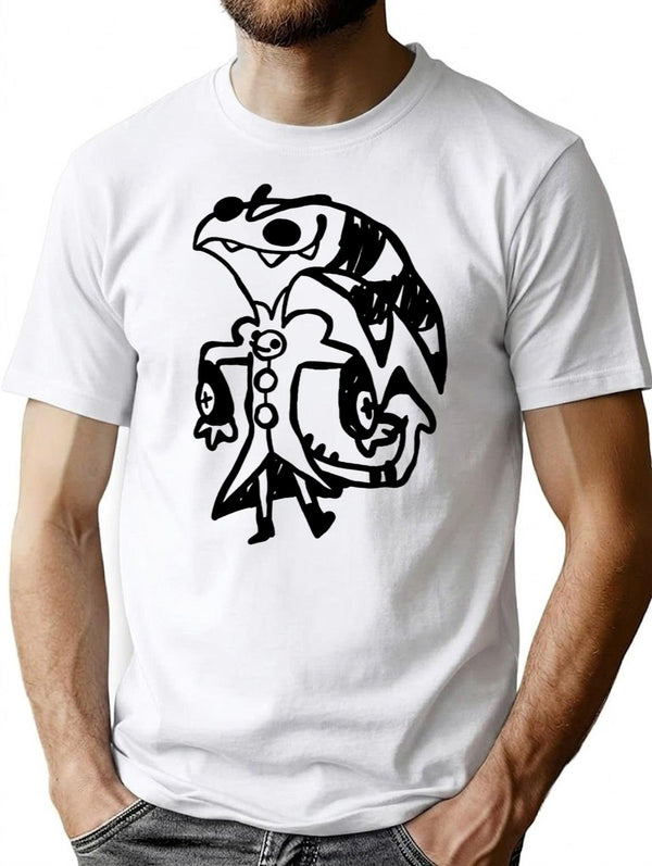 Blitzo Scribbles Classic Premium Heavyweight Cotton T-Shirt - White