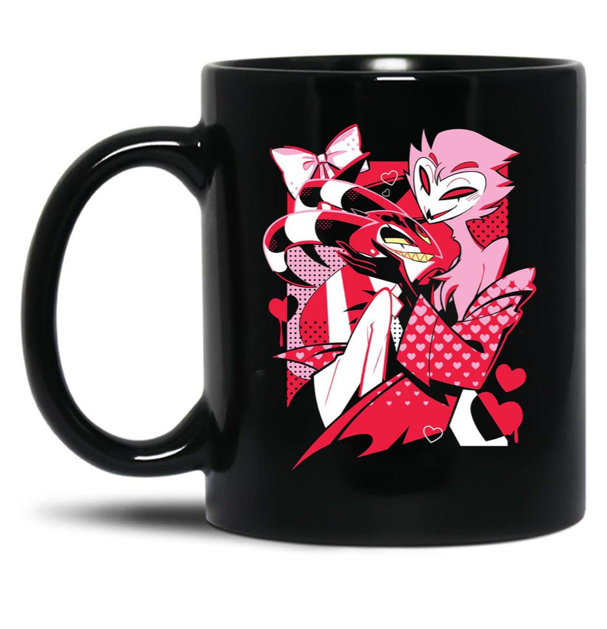 Blitzo x Stolas Helluva Boss Essential Black Coffee Mug, Gift Coffee Mug