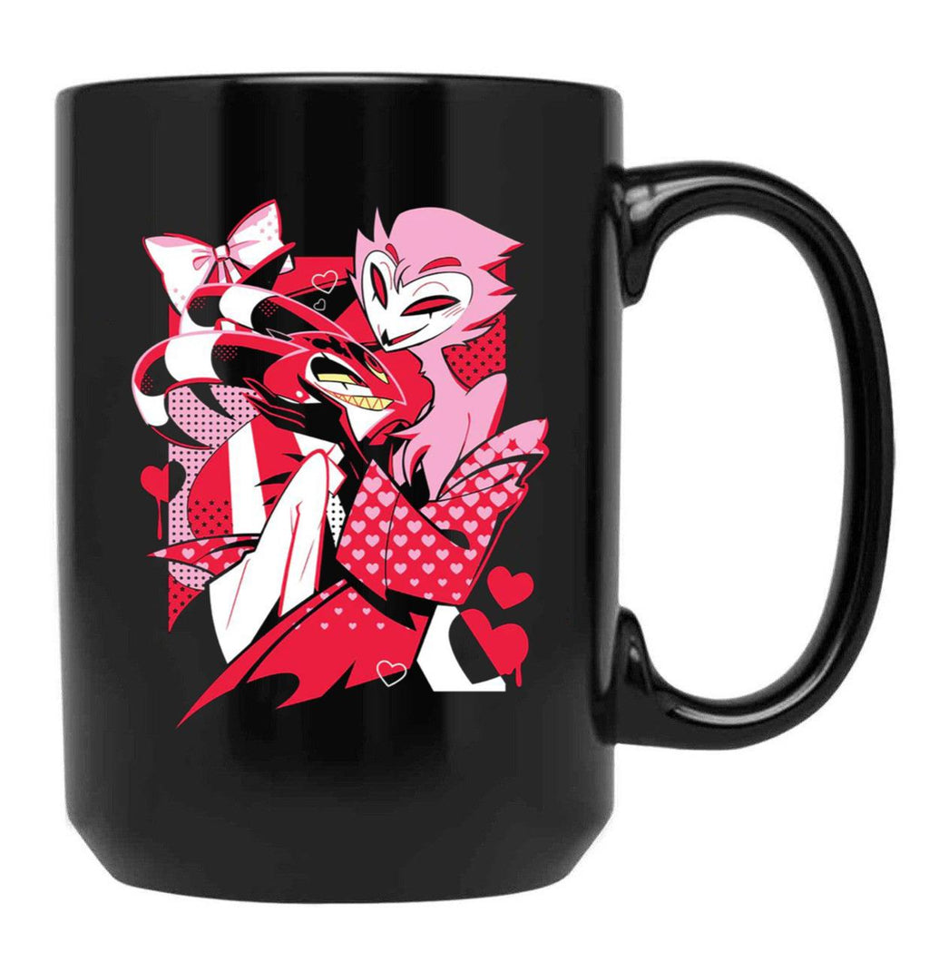 Blitzo x Stolas Helluva Boss Essential Black Coffee Mug, Gift Coffee Mug