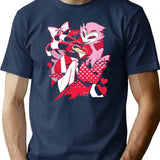 Blitzo x Stolas Helluva Boss Essential Premium Heavyweight Cotton T-Shirt - Navy