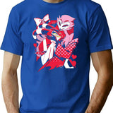 Blitzo x Stolas Helluva Boss Essential Premium Heavyweight Cotton T-Shirt - Blue
