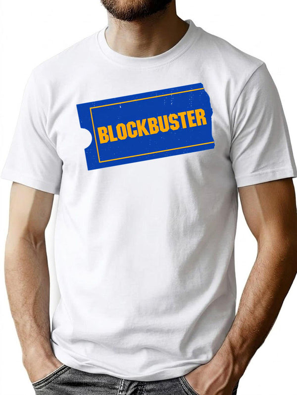 Blockbuster Video Logo T-Shirt for Men & Women, T-Shirts Graphic Tee - White