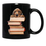 Bloodhound And Books Black Coffee Mug, Gift Coffee Mug - Black