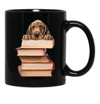 Bloodhound And Books Black Coffee Mug, Gift Coffee Mug - Black