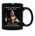 Bloodhound And Wine Funny Dog Black Coffee Mug, Gift Coffee Mug - Black