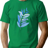 Blue Leaves T-Shirt for Men & Women, T-Shirts Graphic Tee - Green