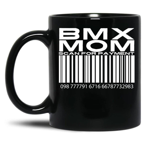 Bmx Mom Scan For Payment Black Coffee Mug, Gift Coffee Mug - Black