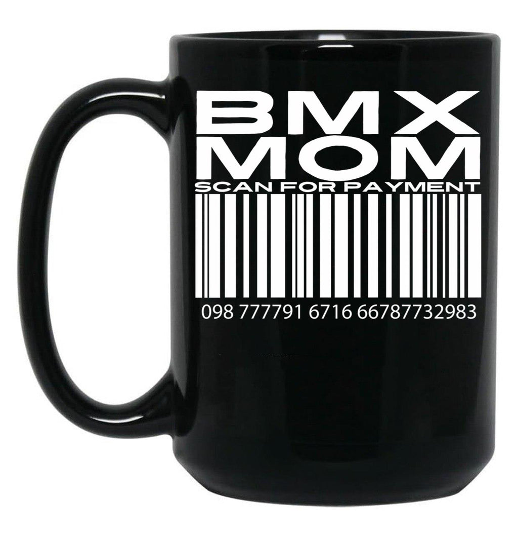Bmx Mom Scan For Payment Black Coffee Mug, Gift Coffee Mug