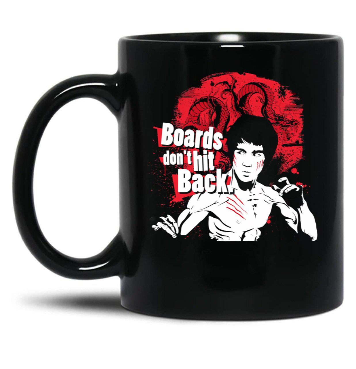 Boards Don'T Hit Back Black Coffee Mug, Gift Coffee Mug