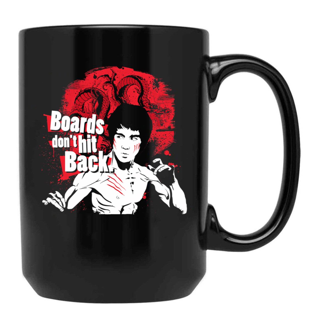 Boards Don'T Hit Back Black Coffee Mug, Gift Coffee Mug