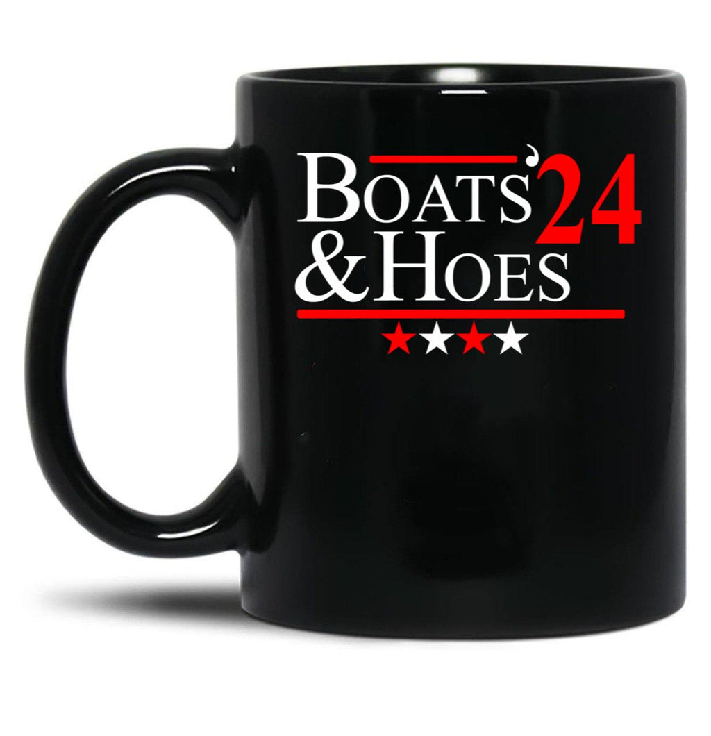 Boats And Hoes 2024 Black Coffee Mug, Gift Coffee Mug