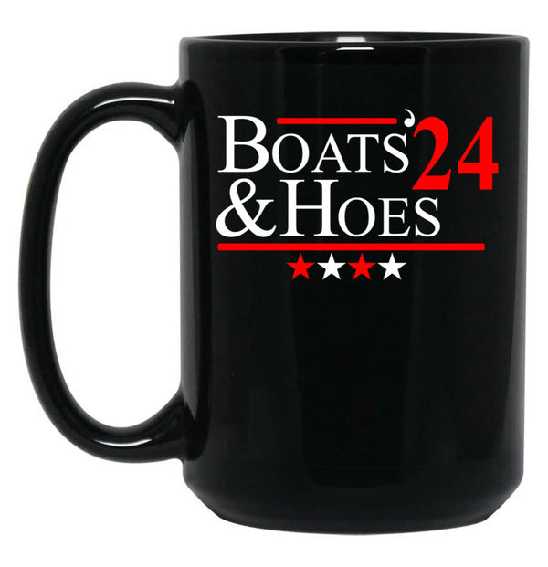 Boats And Hoes 2024 Black Coffee Mug, Gift Coffee Mug - Black