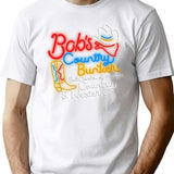 Bob'S Country Bunker T-Shirt for Men & Women, T-Shirts Graphic Tee - White