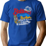 Bob'S Country Bunker T-Shirt for Men & Women, T-Shirts Graphic Tee - Blue