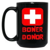 Boner Donor Doner Funny Halloween Inappropriate Mom Black Coffee Mug, Gift Coffee Mug