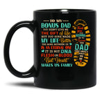 Bonus Dad Fathers Day From Stepdad For Daughter Son Black Coffee Mug