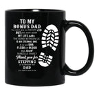 Bonus Dad Fathers Day Black Coffee Mug - Black