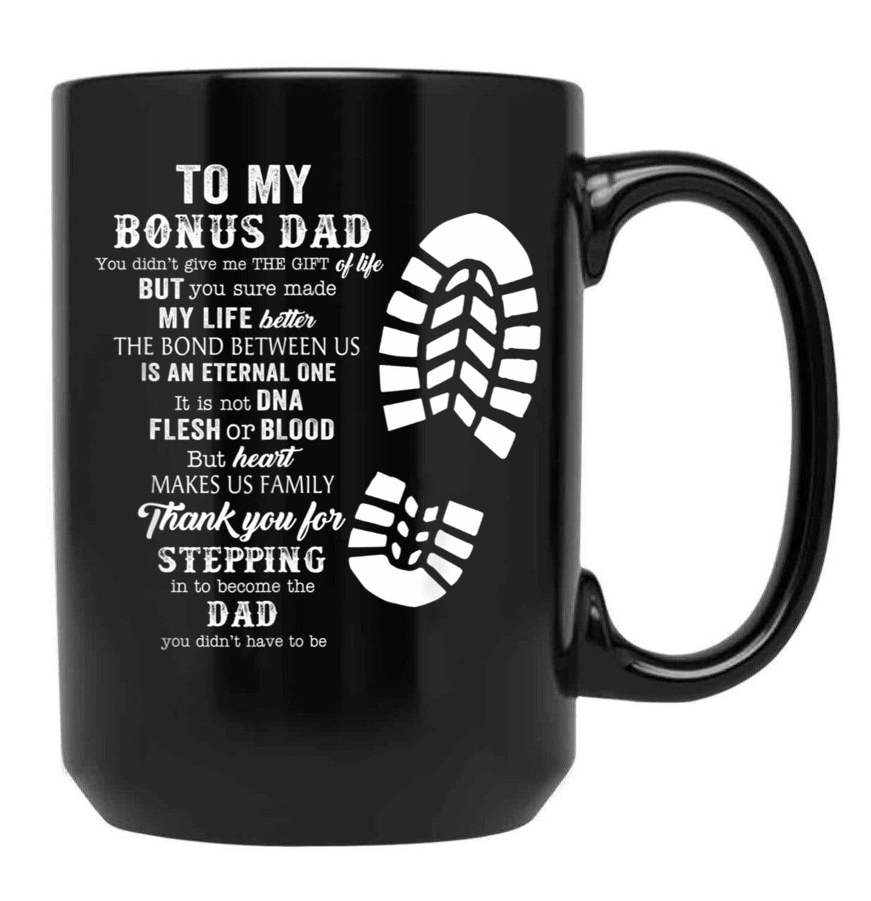 Bonus Dad Fathers Day Black Coffee Mug - Black
