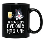 Border Collie And Beer Funny Dog Gift Black Coffee Mug, Gift Coffee Mug - Black
