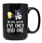 Border Collie And Beer Funny Dog Gift Black Coffee Mug, Gift Coffee Mug