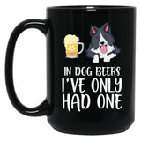 Border Collie And Beer Funny Dog Gift Black Coffee Mug, Gift Coffee Mug