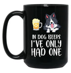 Border Collie And Beer Funny Dog Gift Black Coffee Mug, Gift Coffee Mug