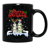 Border Collie Christmas Lights Funny Dog Matching Family Black Coffee Mug, Gift Coffee Mug - Black