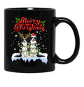 Border Collie Christmas Lights Funny Dog Matching Family Black Coffee Mug, Gift Coffee Mug - Black
