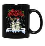 Border Collie Christmas Lights Funny Dog Matching Family Black Coffee Mug, Gift Coffee Mug - Black