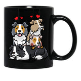 Border Collie Dog Black Coffee Mug, Gift Coffee Mug - Black
