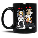 Border Collie Dog Black Coffee Mug, Gift Coffee Mug - Black